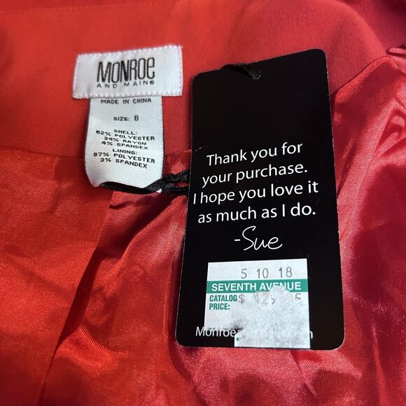 Monroe & Main Ruffle Collar Trumpet Skirt Set Office Cocktail Brunch Church Suit - Picture 13 of 16